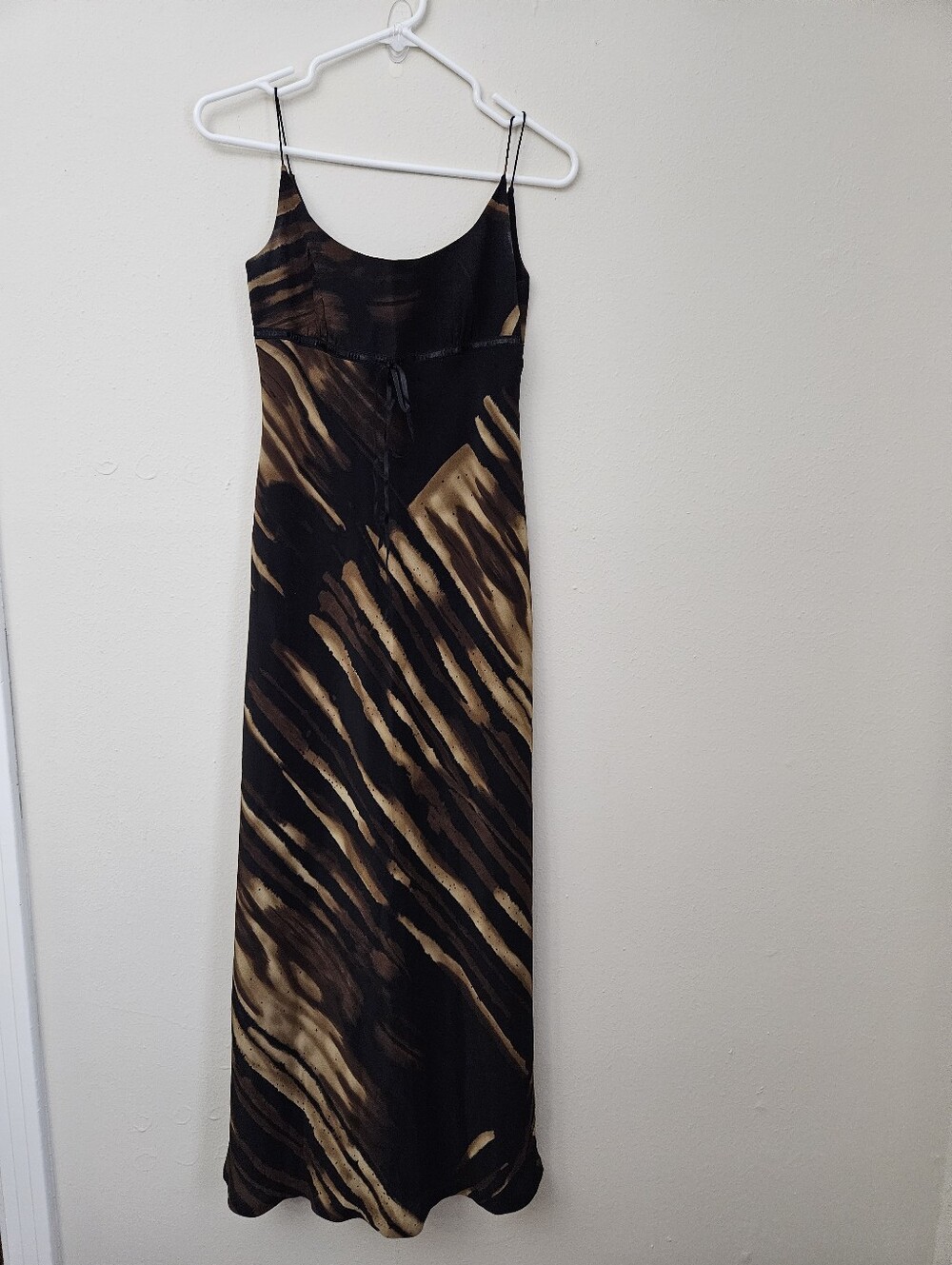 Spaghetti Strap Brown & Black Maxi Dress Size 2